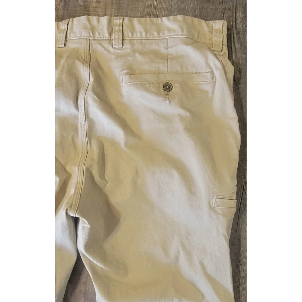 Duluth Trading Co Mens 36x30 Trim Fit Beige Flex Ballroom Khakis Chino Pants EUC